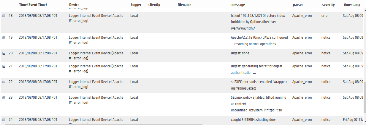 Arsight log view